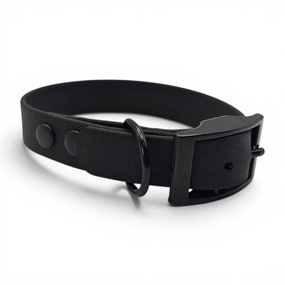 Black dog collar on a white background