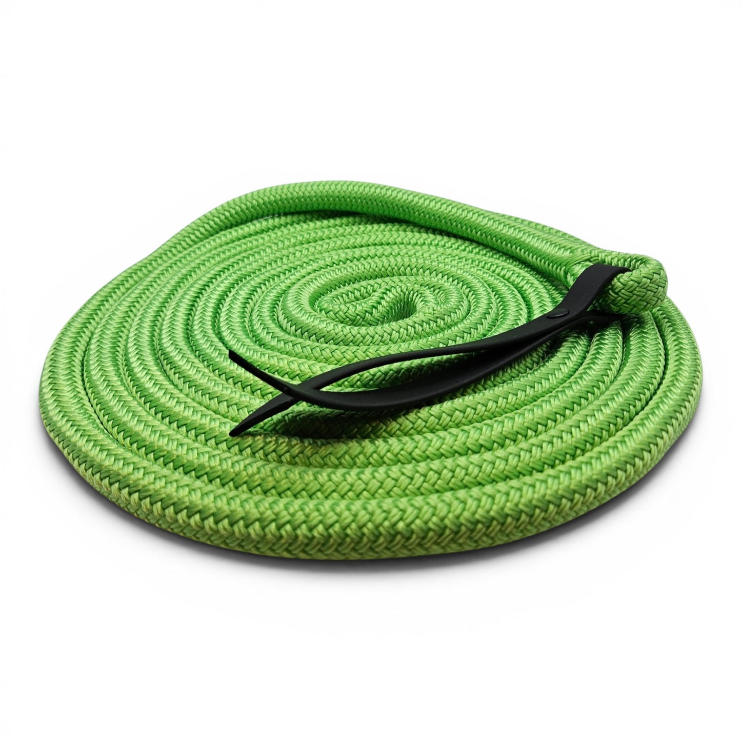 green 15ft rope with biothane popper for horses