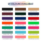 Ponies and Pups waterproof BioThane horse rug fillet string colour chart showing 21 vibrant shade options