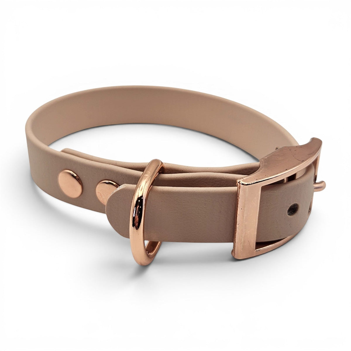 Powder Tan BioThane dog collar