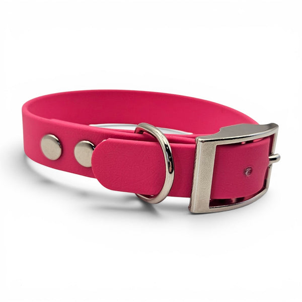 Waterproof BioThane Dog Collar — Passion Pink / XS
