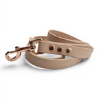 Ponies and Pups beige BioThane dog lead with rose gold hardware. Waterproof and stink-proof.