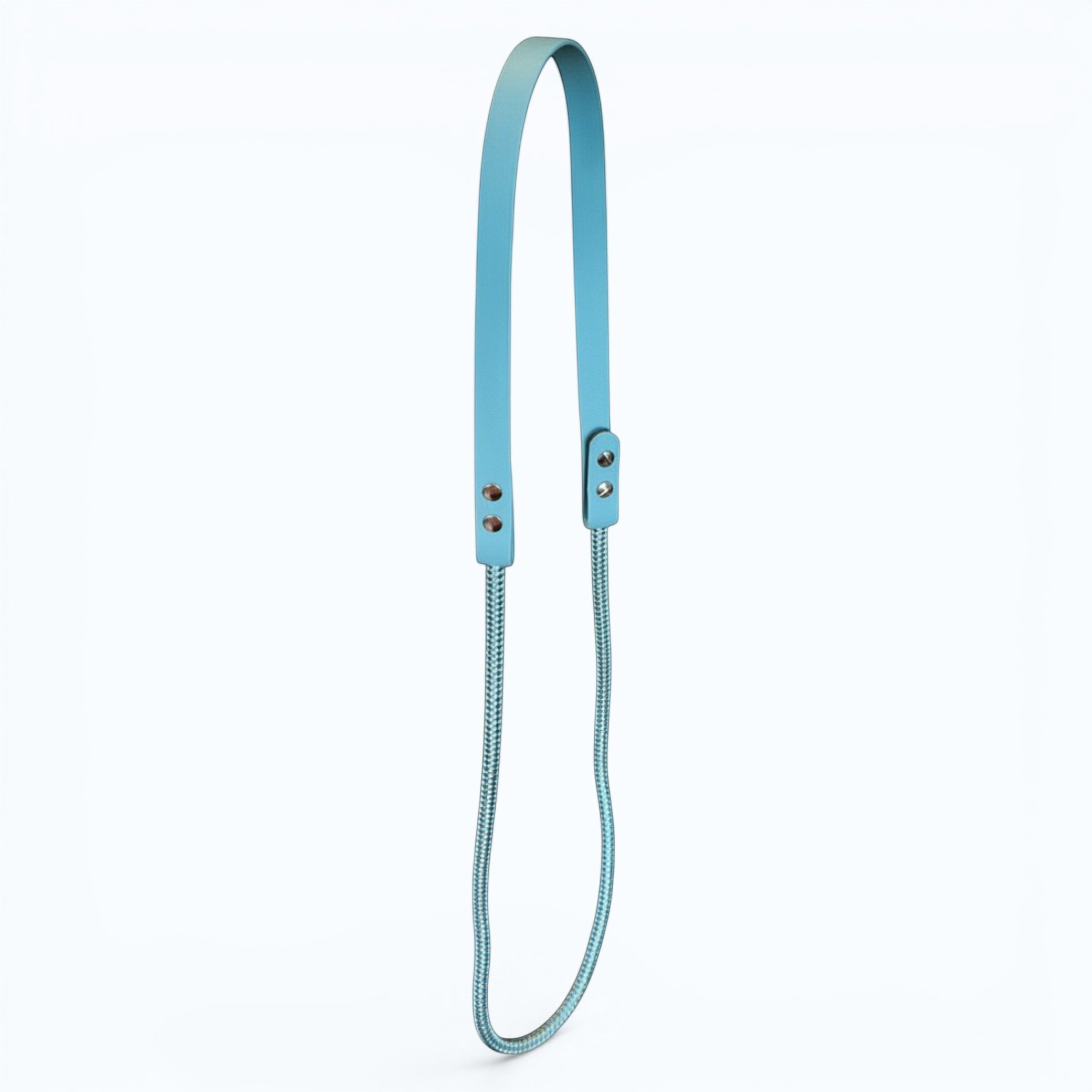 Ponies and Pups light blue BioThane and rope liberty neck rope for bridleless horse riding