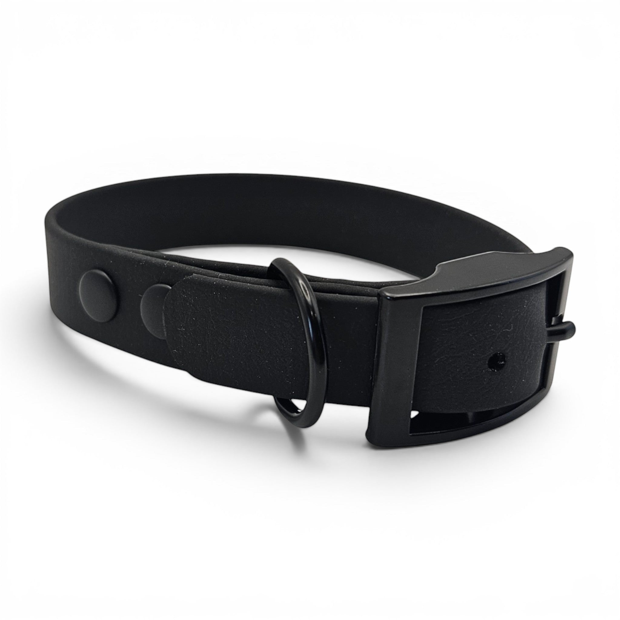Black BioThane dog collar