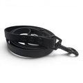 Ponies and Pups black BioThane dog lead, waterproof and stink-proof, with a metal clasp.