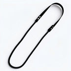 Ponies and Pups black hybrid neck rope for bridleless riding with a durable BioThane grip and weather-proof rope loop.