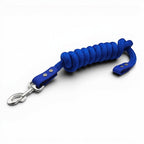 Ponies and Pups blue double braided PPM lead rope with matching BioThane detailing and a silver metal clip