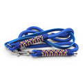 Ponies and Pups blue dog lead with BioThane handle and braided rope detailing in pink and yellow.