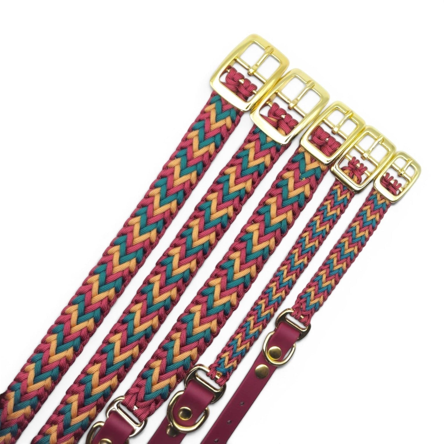 Burgundy Dream Mix braided dog collar