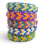 Ponies and Pups handmade braided dog collars in multicoloured BioThane and rope, weatherproof and durable.
