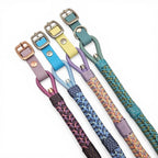 Ponies and Pups Firle dog collar with braided paracord and BioThane strap in multiple colors.