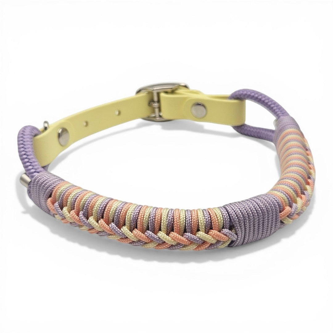 Primrose Bloom Mix rope and paracord dog collar