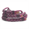 Ponies and Pups Firle dog collar with purple and pink braided paracord and lavender BioThane strap.