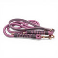 Ponies and Pups Firle dog lead in mauve, featuring a BioThane handle and braided PPM rope with herringbone detailing.