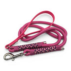 Ponies and Pups Firle dog lead in pink, featuring a BioThane handle and braided rope with herringbone detailing.