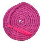 Ponies and Pups 15ft magenta BioThane popper groundwork rope made of PPM double braid with a silent spliced eye connection.