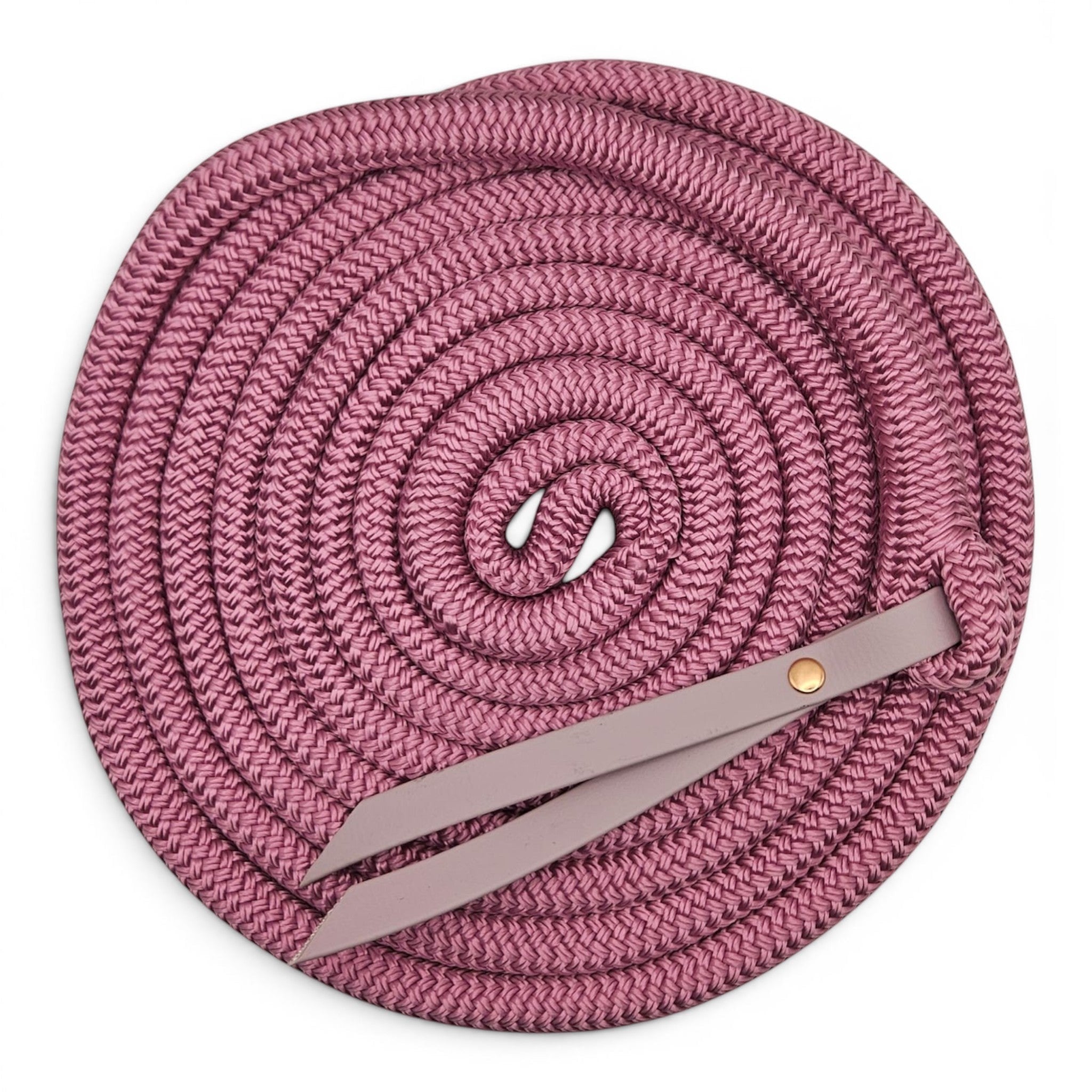Ponies and Pups 15ft all-weather pink rope with BioThane popper for groundwork training