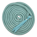 Ponies and Pups 15ft teal BioThane popper groundwork rope made of PPM double braid with a silent spliced eye connection.