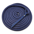 Ponies and Pups 15ft navy blue all-weather groundwork rope with BioThane popper and silent spliced eye connection.