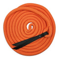 Ponies and Pups 15ft orange PPM double braid groundwork rope with black BioThane popper and silent spliced eye