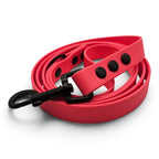 Ponies and Pups pink BioThane dog lead with black hardware. Waterproof, stink-proof, and durable.