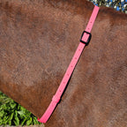 Ponies and Pups bright pink BioThane adjustable horse neck strap with black buckle