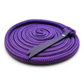 Ponies and Pups 15ft purple double braid PPM rope with BioThane popper for groundwork