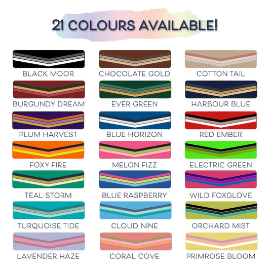 Ponies and Pups Wilmington handmade braided dog collar available in 21 colours including Black Moor, Ever Green, and Red Ember.