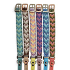 Ponies and Pups Wilmington handmade braided dog collars in multiple colors, made with weatherproof BioThane and rope.