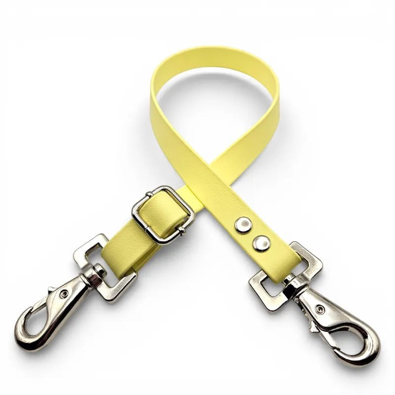 Ponies and Pups yellow waterproof BioThane adjustable horse rug fillet string with stainless steel swivel snaps.
